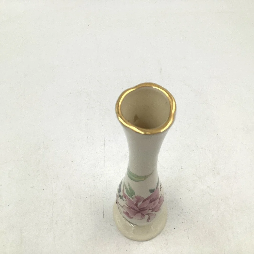 Bud Vase Barrington Collection by Lenox USA Flowers Gold Trim 7.5